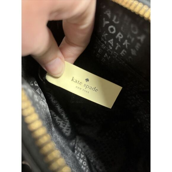 Kate Spade New York Black Leather Dome Satchel Purse Hand Bag - Picture 10 of 10